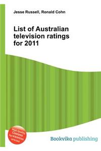 List of Australian Television Ratings for 2011