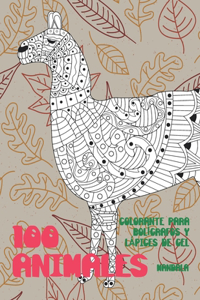 Colorante para bolígrafos y lápices de gel - Mandala - 100 animales