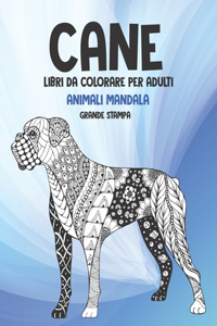 Libri da colorare per adulti - Grande stampa - Animali Mandala - Cane