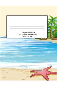 Composition Book Wide Ruled 100 Pages (7.44 x 9.69)