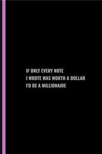 If Only Every Note I Wrote Was Worth A Dollar I'd Be A Millionaire