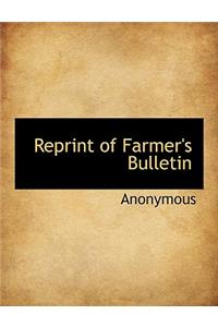 Reprint of Farmer's Bulletin