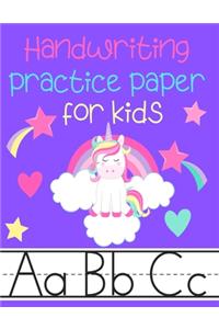 Handwriting Practice Paper for Kids