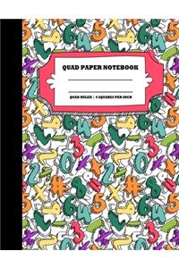 Quad Paper Notebook. Quad Ruled-4 Squares Per Inch