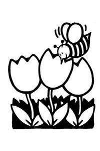 Bee on Tulips Composition Notebook, Wide Ruled