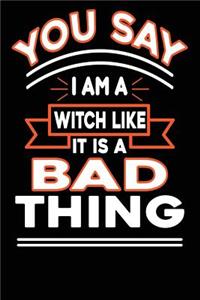 You Say I Am a Witch Like It Is a Bad Thing: 100 Page Lined Journal - 6
