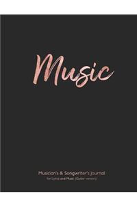 Musician's and Songwriter's Journal for Lyrics & Music (Guitar Version)
