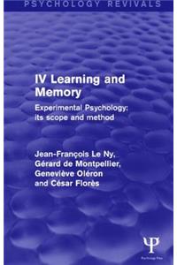 Experimental Psychology Its Scope and Method: Volume IV (Psychology Revivals)