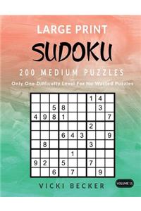 Large Print Sudoku 200 Medium Puzzles