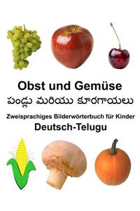 Deutsch-Telugu Obst und Gemüse Zweisprachiges Bilderwörterbuch für Kinder