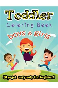 Boy and Girls Toddler Coloring Book 50 Pages very easy for beginners
