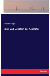 Form und Gehalt in der Aesthetik