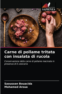 Carne di pollame tritata con insalata di rucola