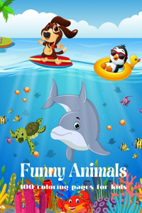 Funny Animals - 100 coloring pages for kids