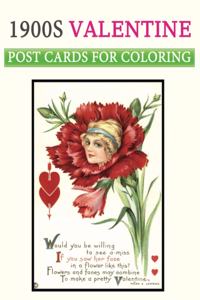 1900s valentine post cards for coloring