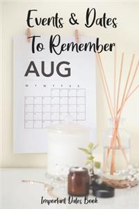 Events and Dates to Remember