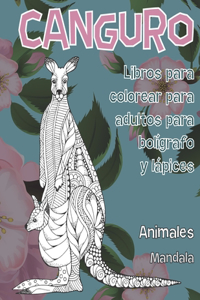 Libros para colorear para adultos para bolígrafo y lápices - Mandala - Animales - Canguro