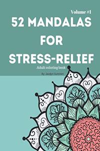 52 Mandala for stress relief adult coloring book