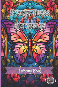 Stained Glass Butterflies Coloring Book