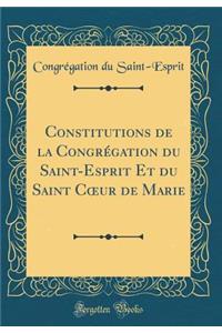 Constitutions de la CongrÃ©gation Du Saint-Esprit Et Du Saint Coeur de Marie (Classic Reprint)