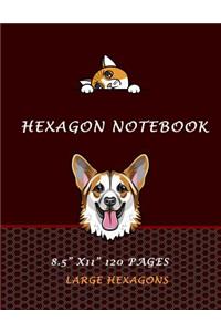 Hexagon Notebook 8.5 x 11 120 Pages Large Hexagons