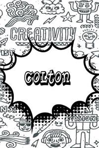 Colton: Jiu-Jitsu Training Log Book Doodle Journal Notebook 120 Pages 6x9