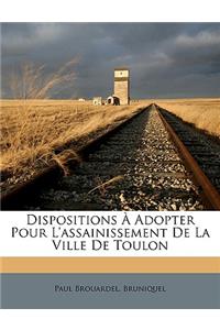 Dispositions À Adopter Pour L'assainissement De La Ville De Toulon