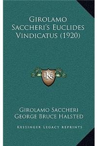 Girolamo Saccheri's Euclides Vindicatus (1920)