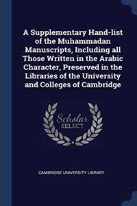 A SUPPLEMENTARY HAND-LIST OF THE MUHAMMA