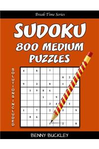 Sudoku 800 Medium Puzzles. Solutions Included