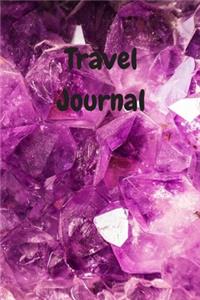 Travel Journal - 6x9 inch blank lined journal purple crystal cover