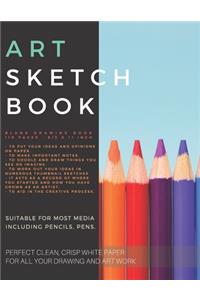 Art Sketchbook / Blank Multi-Purpose Journal For Sketching, Drawing and Doodling - Large 8.5