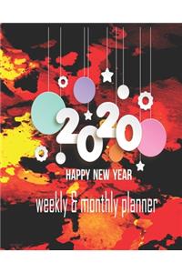 Happy new year 2020 Planner Weekly and Monthly