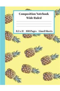 Composition Notebook Wide Ruled Lined Sheets