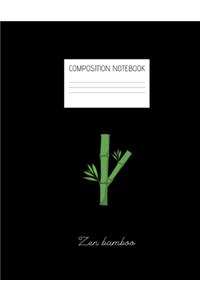 zen bamboo Composition Notebook