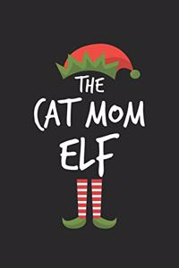 Funny Cat Mom Elf Christmas Notebook Gift