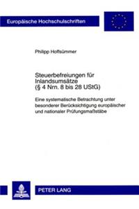 Steuerbefreiungen Fuer Inlandsumsaetze ( 4 Nrn. 8 Bis 28 Ustg)