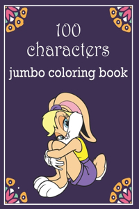 100 Characters Jumbo Coloring Book