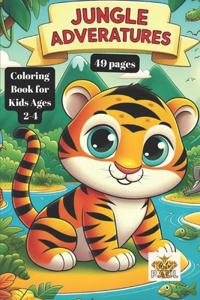 Jungle Adveratures, Coloring book kids ages 2-4