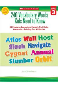 240 Vocabulary Words Kids Need to Know: Grade 3