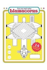 Cut out and color Llamacorns