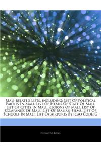 Articles on Mali-Related Lists, Including: List of Political Parties in Mali, List of Heads of State of Mali, List of Cities in Mali, Regions of Mali,