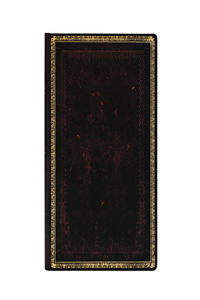 Black Moroccan Midi Lined Hardcover Journal (Elastic Band Closure)