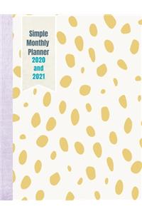 Simple Monthly Planner 2020 and 2021