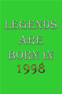 Legends Are Born In 1998 Notebook