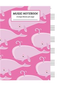 Music Notebook 6 Large Staves Per Page