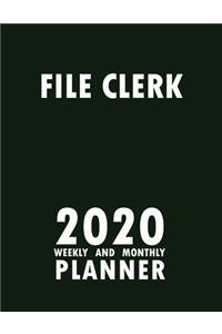 File Clerk 2020 Weekly and Monthly Planner