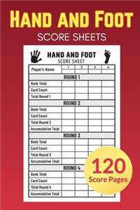 Hand and Foot Score Sheets 120 Score Pages