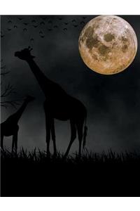 Giraffe Notebook Large Size 8.5 x 11 Ruled 150 Pages Softcover