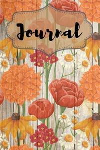 Orange Floral Journal